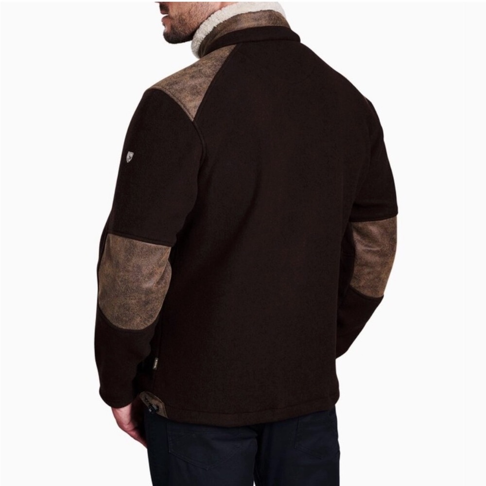 Kuhl Men's Apenwurtz Black/Dark Brown Jacket with Tan Suede Accents